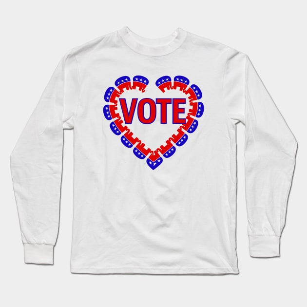 vote republican elephant Long Sleeve T-Shirt by gossiprag